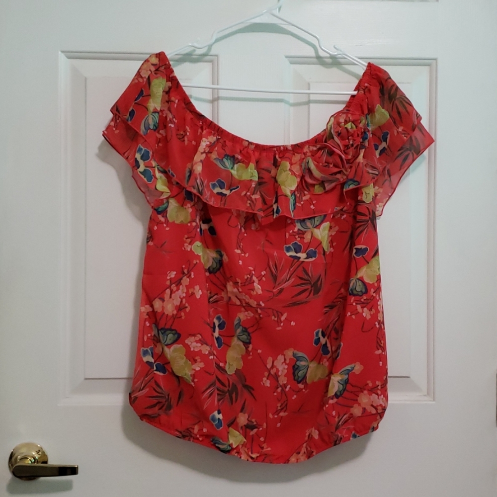 NY&Co. Sweet Pea red floral top